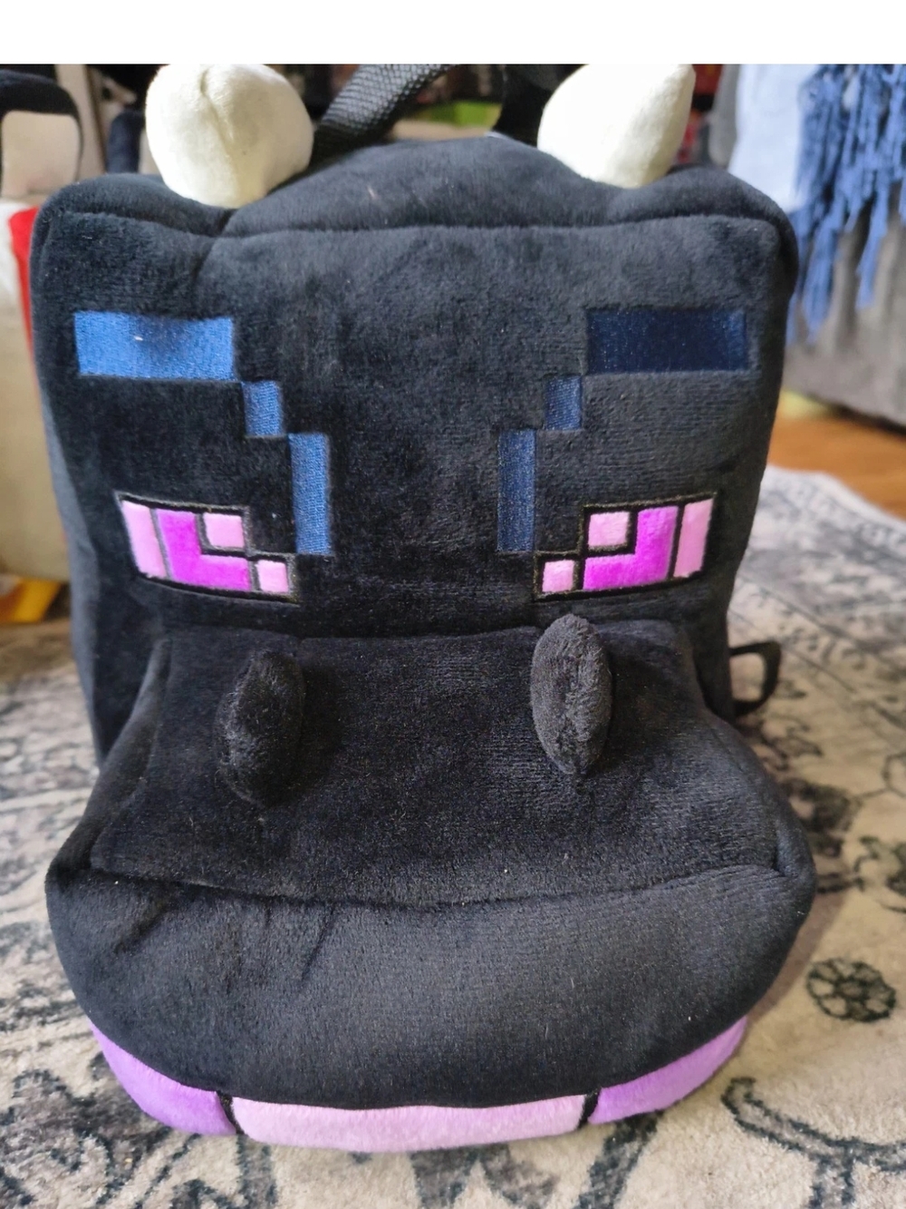 Minecraft Plush Black Ender Dragon Kids Backpack